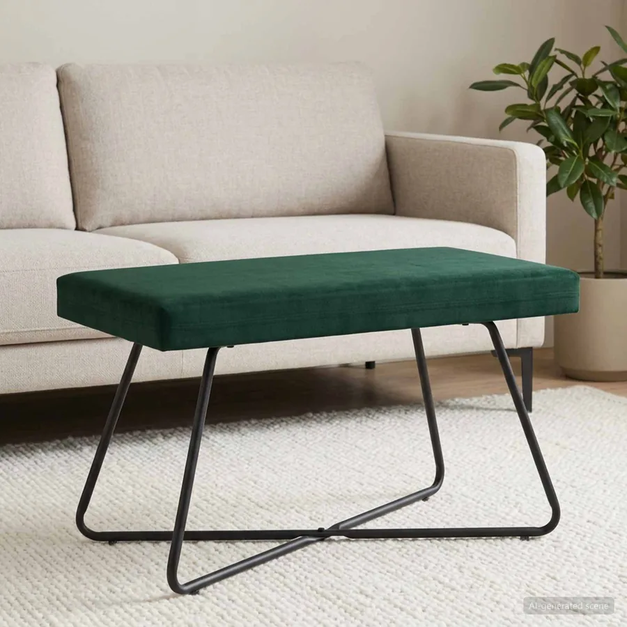 banc Vert foncé 80 x 40 x 45 cm Velours