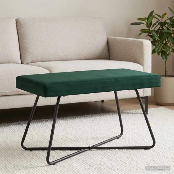 banc Vert foncé 80 x 40 x 45 cm Velours