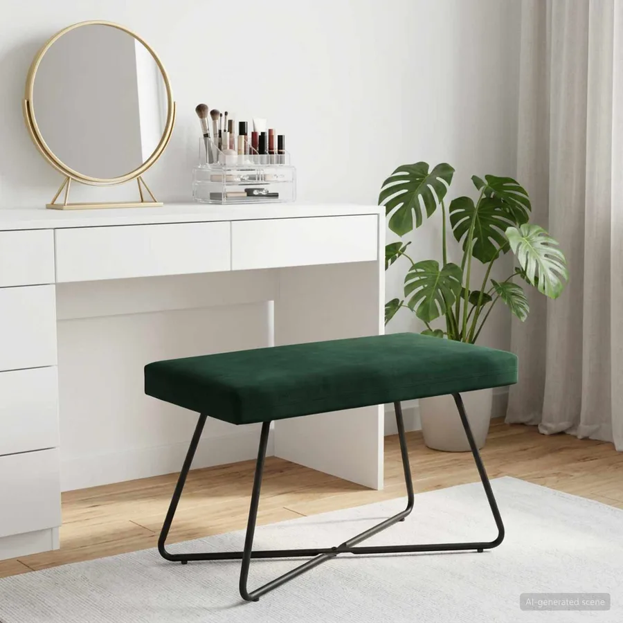 banc Vert foncé 80 x 40 x 45 cm Velours - 4