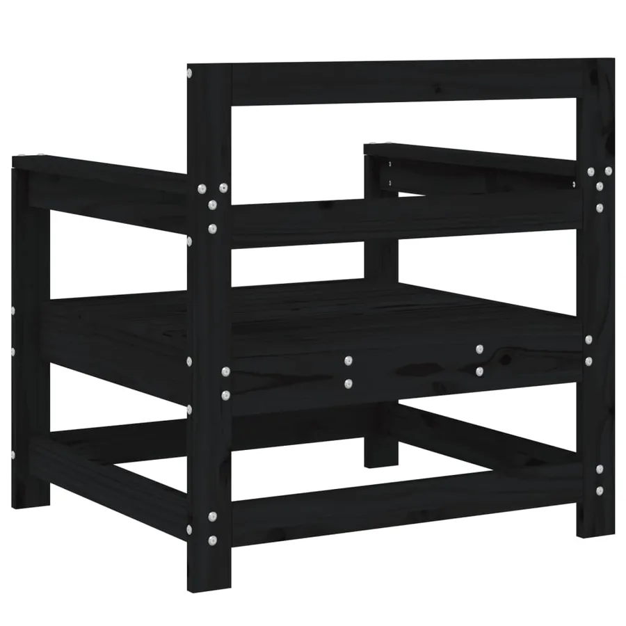 Chaises de jardin lot de 2 noir bois massif de pin - 5