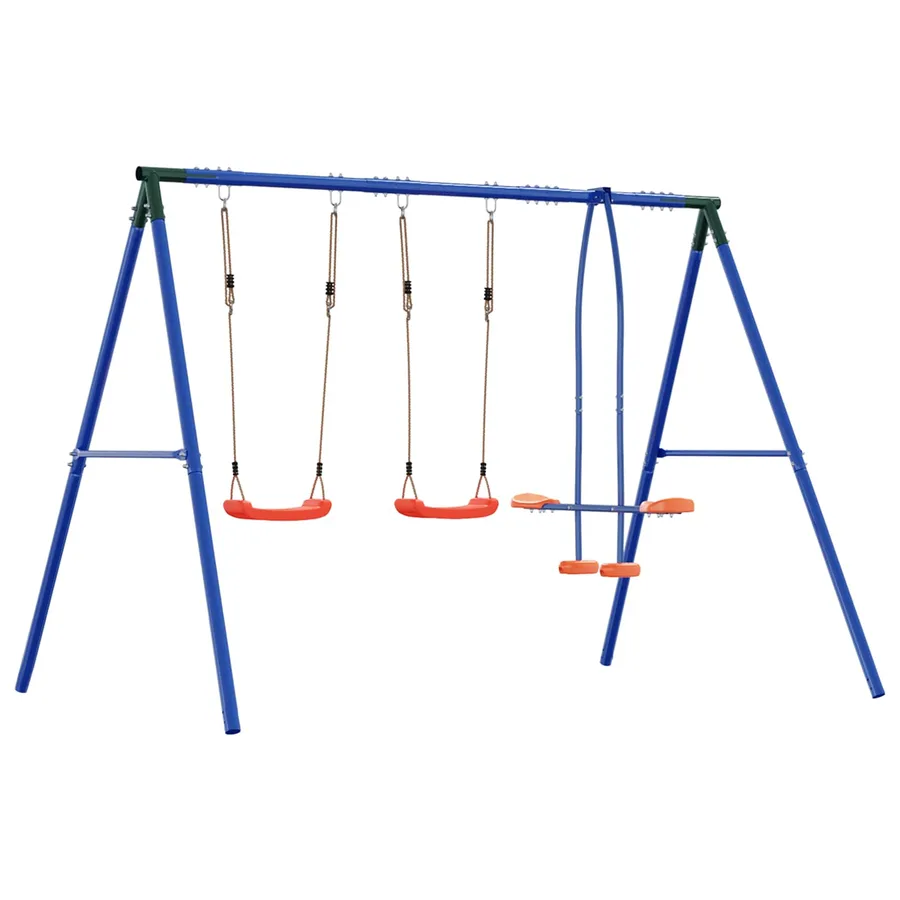 Ensemble de balançoires d'extérieur Multicolore Acier et PE - 6