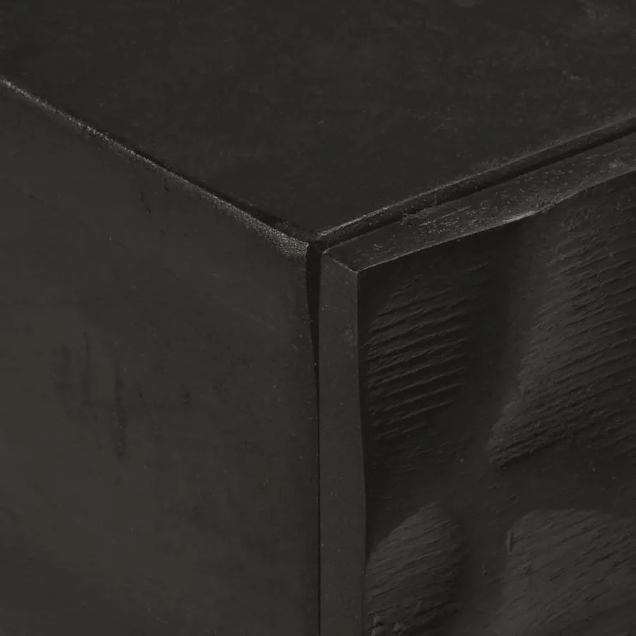 Table console noir 90x30x76 cm bois massif de manguier et fer - 6