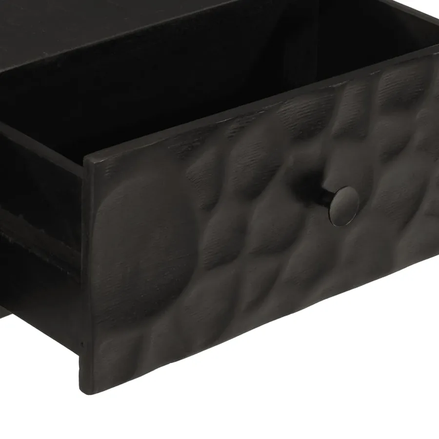 Table console noir 90x30x76 cm bois massif de manguier et fer - 7