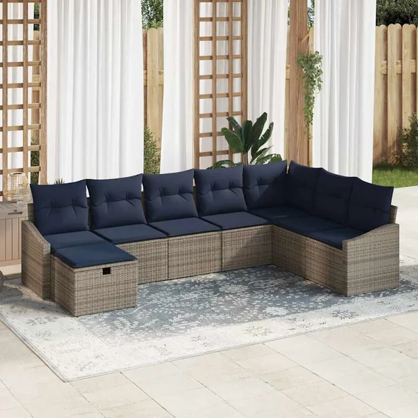 Ensemble de Canapés avec coussin 6 pcs polyrotin