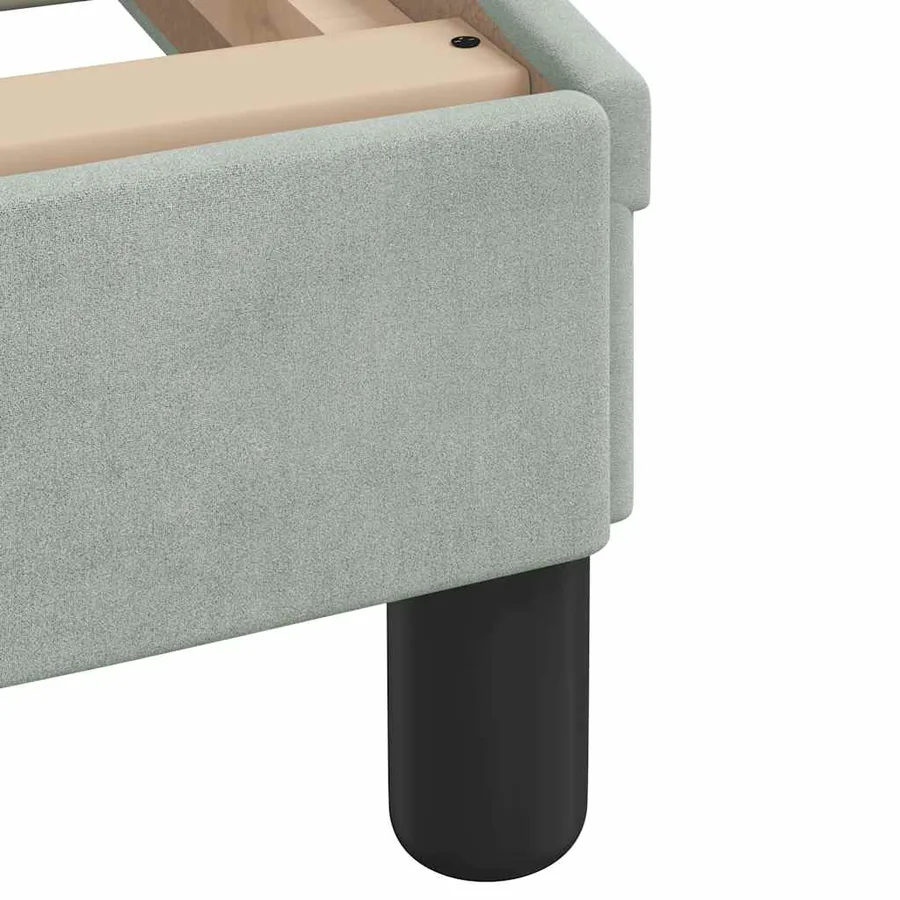 Cadre de lit Dover gris clair 80x200 cm velours - 7