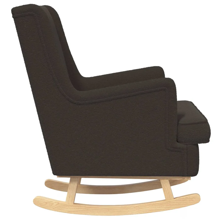 Chaise à bascule Noir 62 x 80 x 85 cm Bouclé - 5
