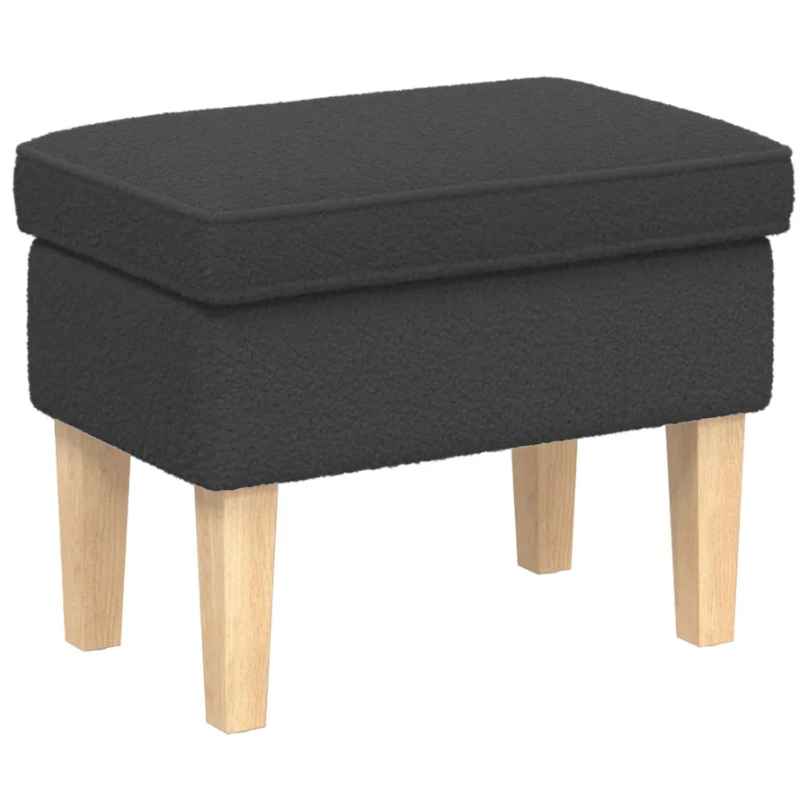Pouf Gris foncé 55 x 35 x 41 cm Bouclé - 2