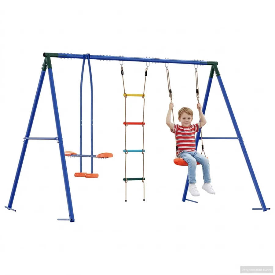 Ensemble de balançoires d'extérieur Multicolore Acier et PE - 3
