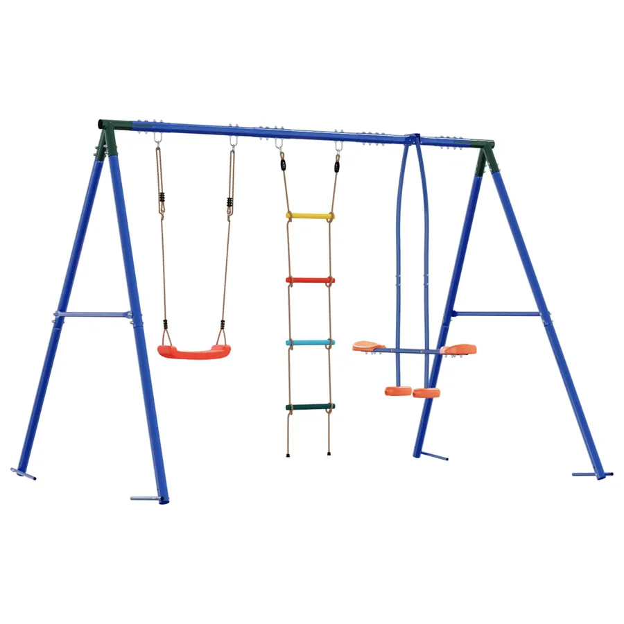 Ensemble de balançoires d'extérieur Multicolore Acier et PE - 6