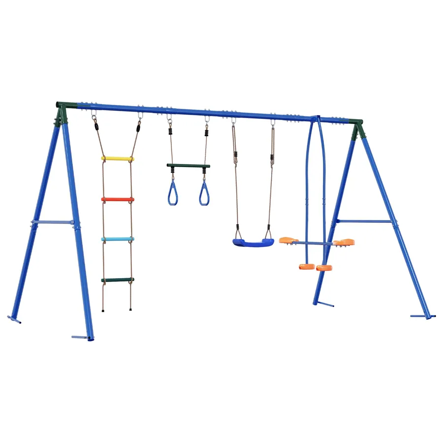 Ensemble de balançoires d'extérieur Multicolore Acier et PE - 6