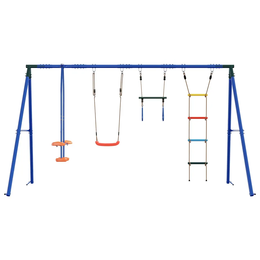 Ensemble de balançoires d'extérieur Multicolore Acier et PE - 4