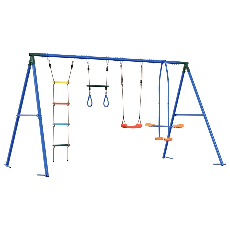 Ensemble de balançoires d'extérieur Multicolore Acier et PE - 6