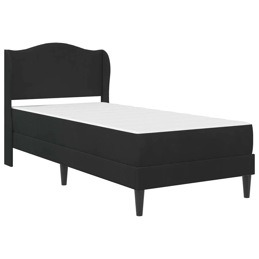 Cadre de lit avec tête de lit Noir 90 x 200 cm Velours - 3