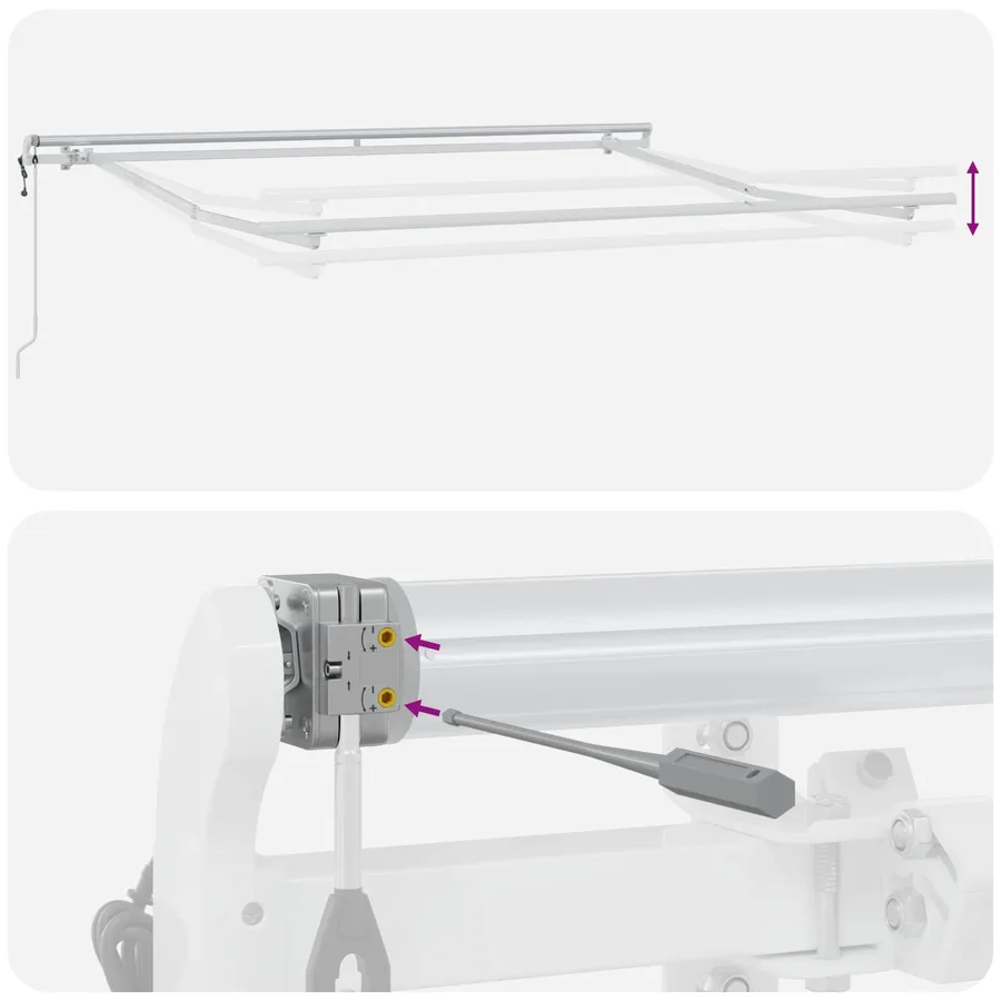 Auvent Rétractable Gris clair et blanc 2,5 x 2 m tissu - 6