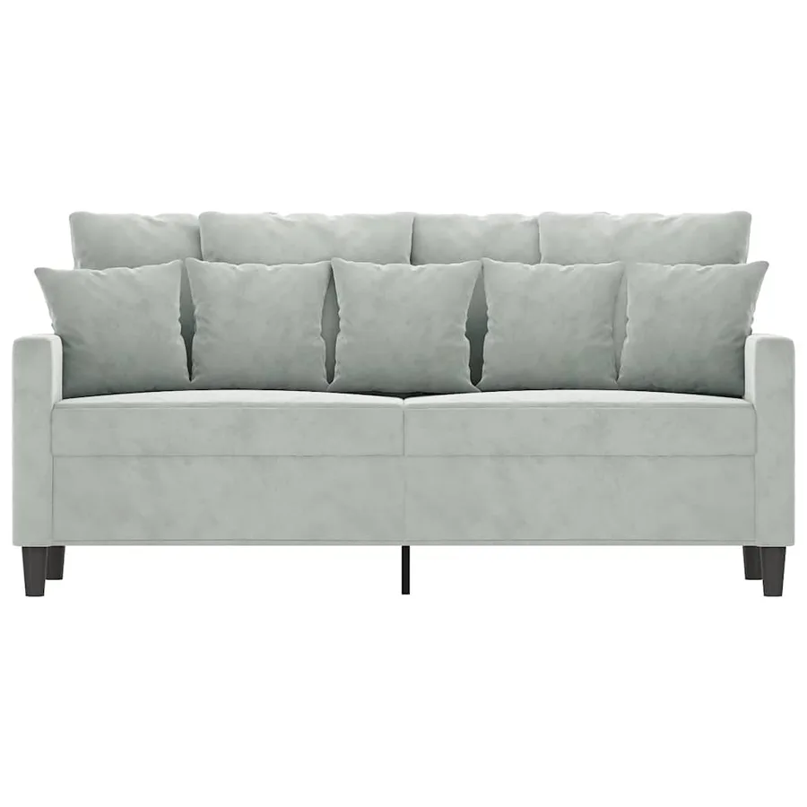 Canapé à 2 places Gris clair 140 cm Velours - 3