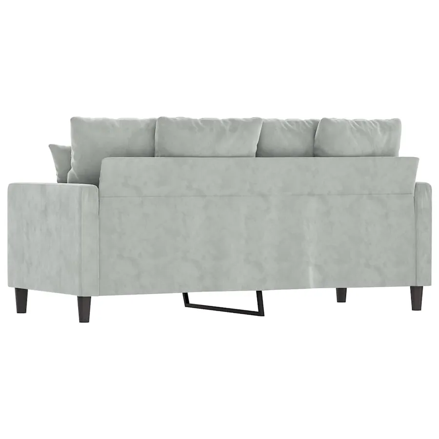 Canapé à 2 places Gris clair 140 cm Velours - 5