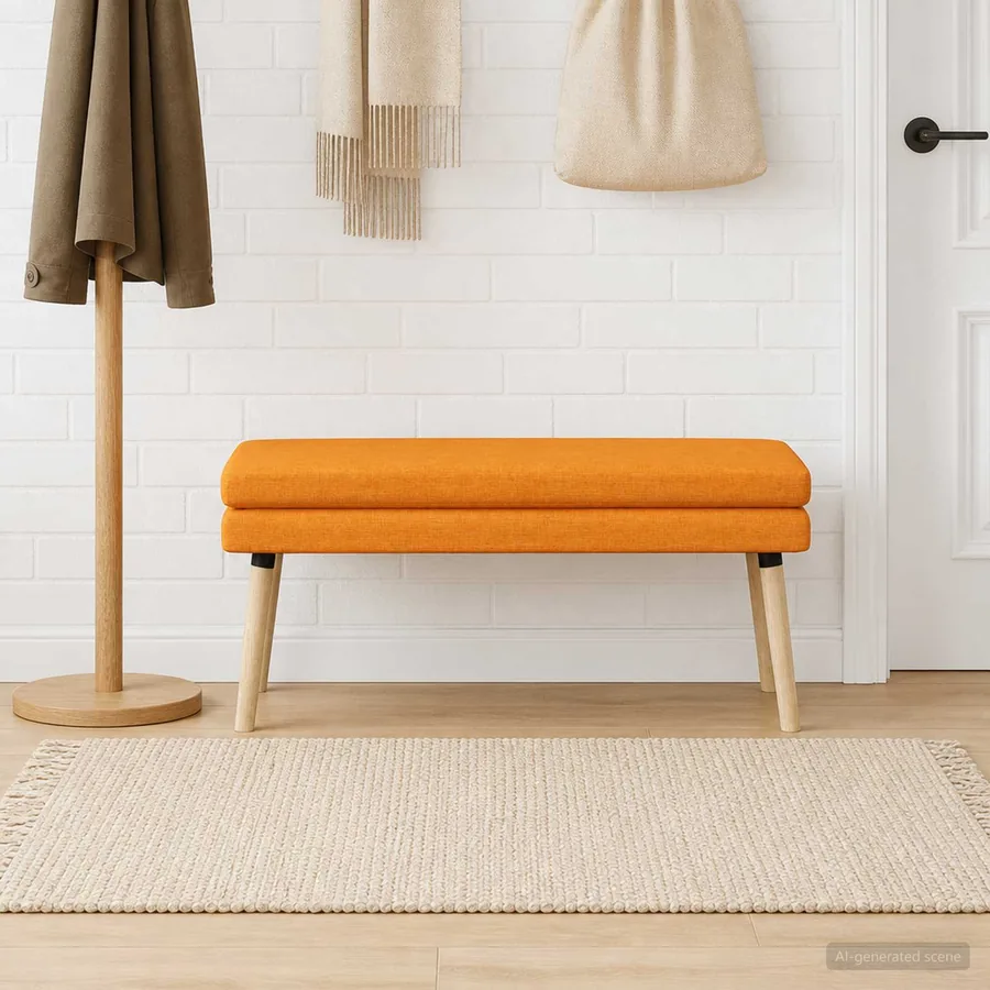 Banc à double couche Jaune foncé 110 x 40 x 47 cm Tissu