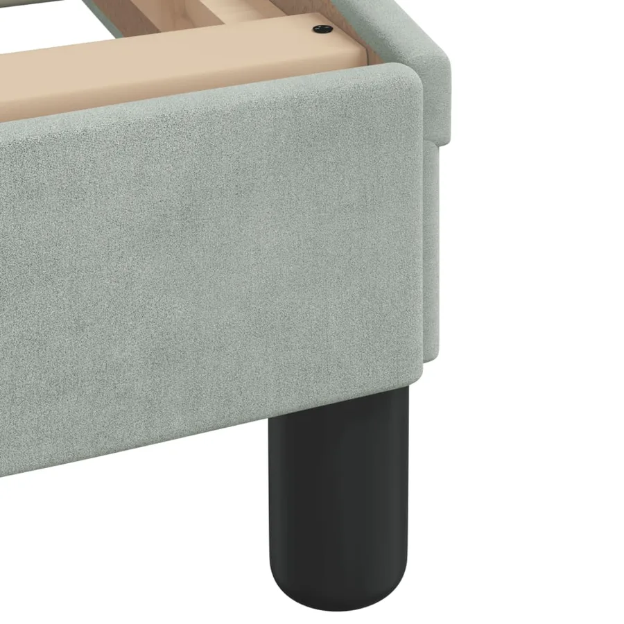 Lit avec matelas Dover gris clair 80x200 cm velours - 6