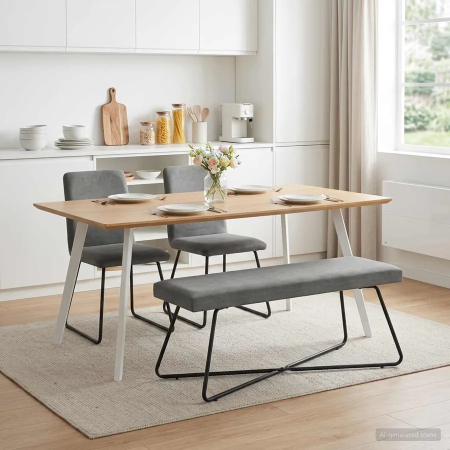 banc Gris foncé 110 x 40 x 45 cm Velours