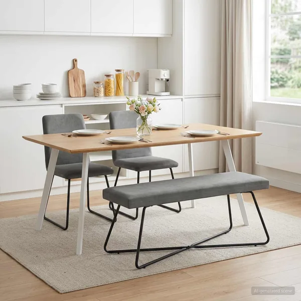 banc Gris foncé 110 x 40 x 45 cm Velours