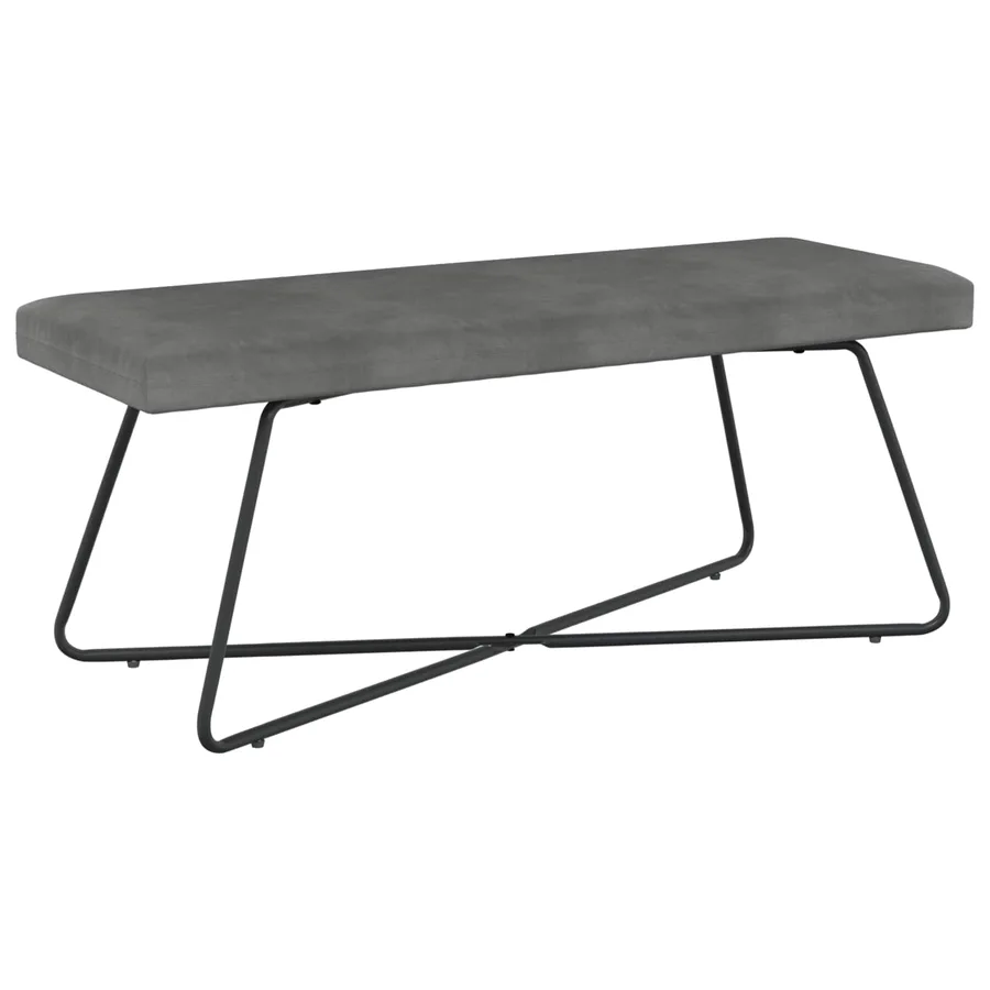 banc Gris foncé 110 x 40 x 45 cm Velours - 2