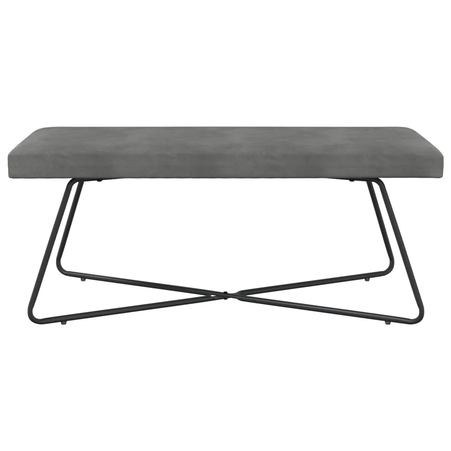banc Gris foncé 110 x 40 x 45 cm Velours - 5
