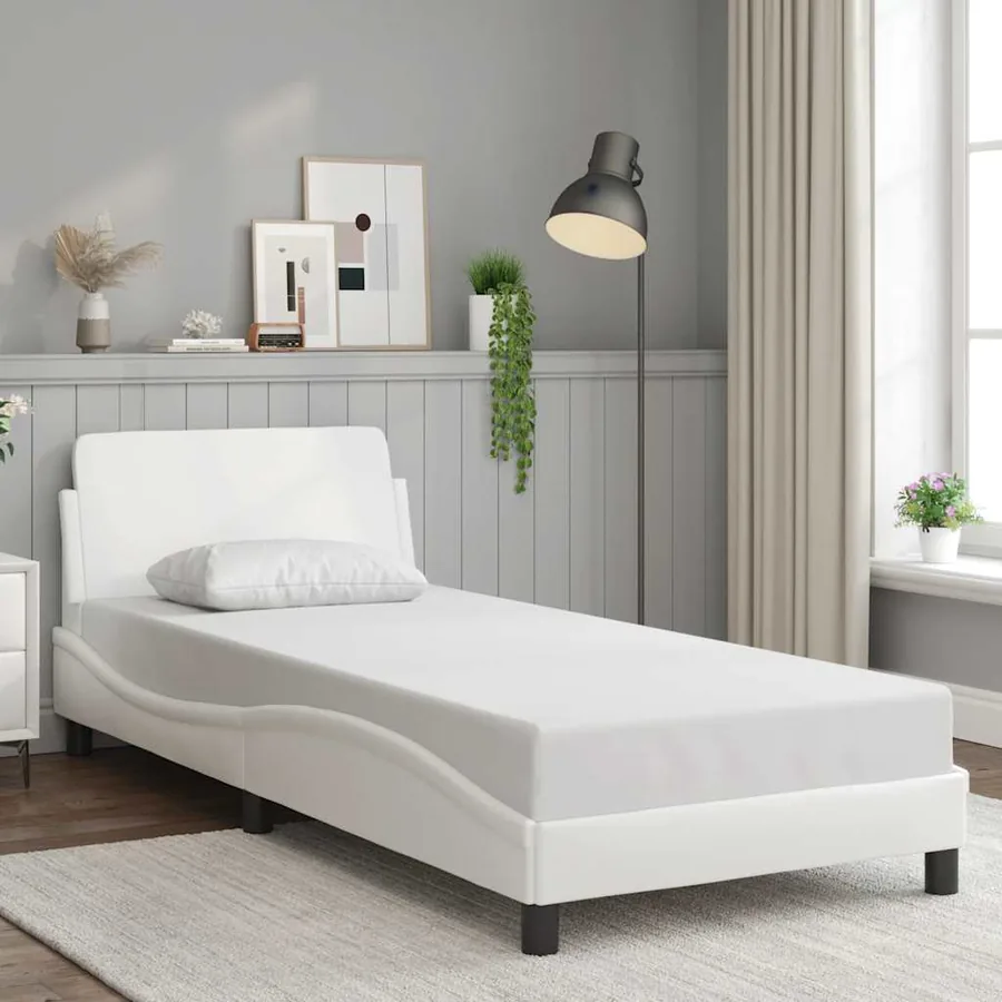 Cadre de lit Dover blanc 80x200 cm similicuir