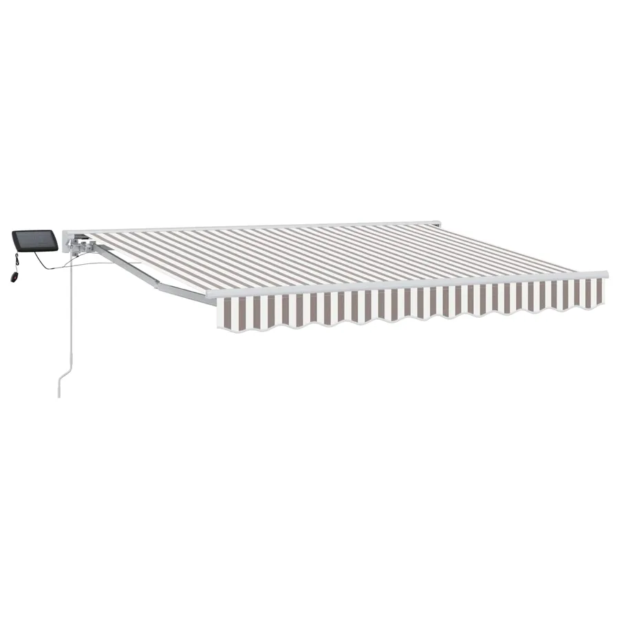 Cadre de store manuel avec LEDs Gris clair et blanc 3 x 2 m - 2