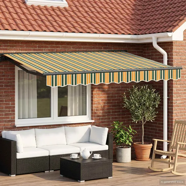 Auvent rétractable électrique Vert, Jaune, Anthracite 2,5 x 2 m
