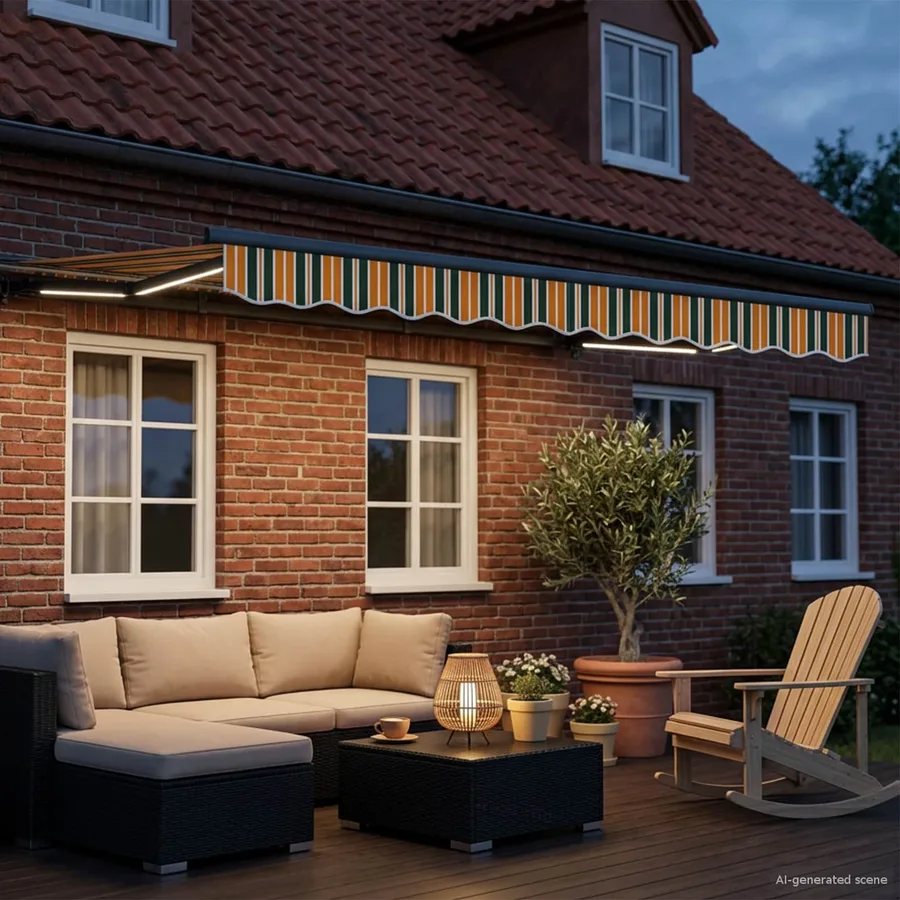 Auvent rétractable électrique Vert, Jaune, Anthracite 2,5 x 2 m - 3