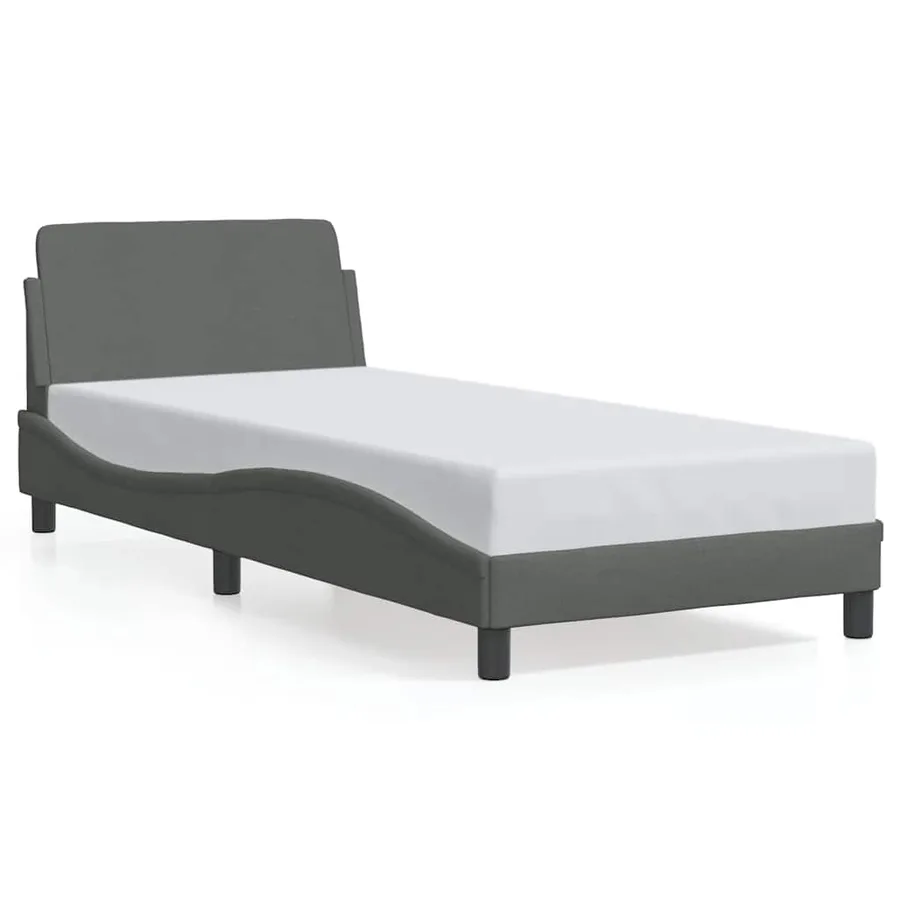 Cadre de lit Dover gris foncé 80x200 cm tissu - 2