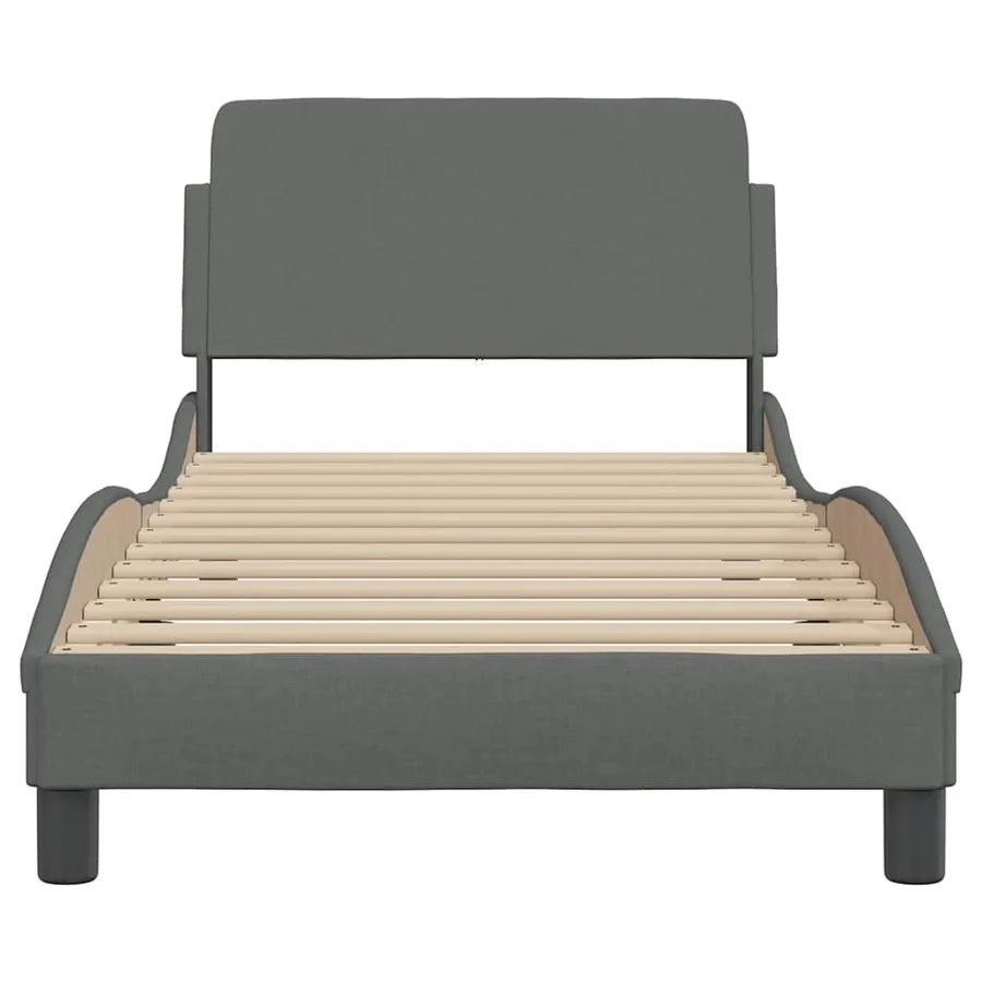 Cadre de lit Dover gris foncé 80x200 cm tissu - 4