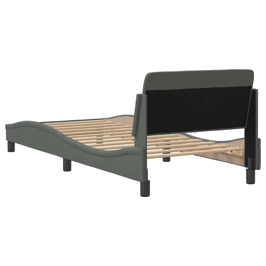 Cadre de lit Dover gris foncé 80x200 cm tissu - 6
