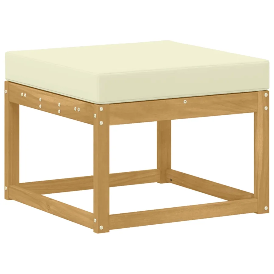 Ensemble de canapés d'extérieur 8 pcs Blanc et crème Polyester - 5