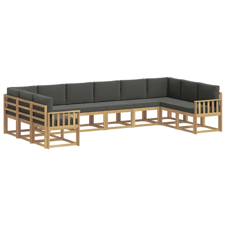 Ensemble de canapés d'extérieur 10 pcs Blanc et anthracite - 2