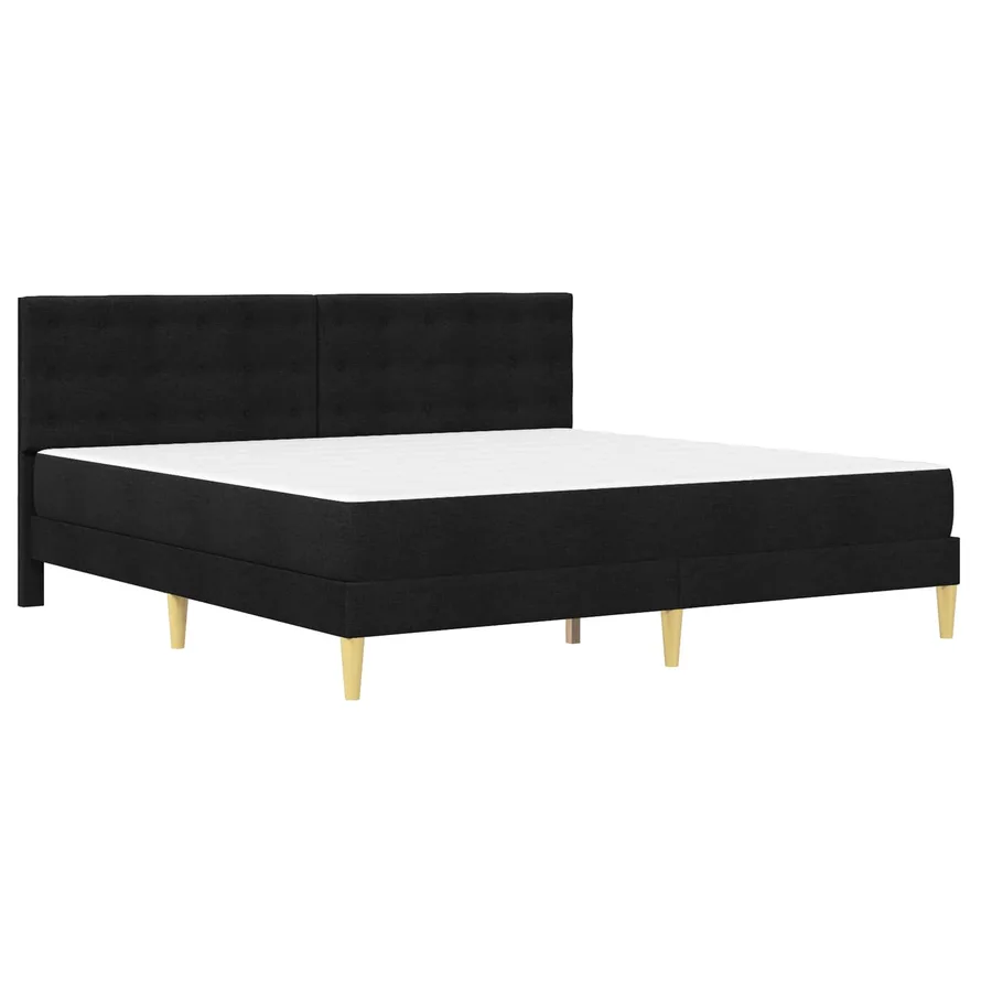 Cadre de lit avec matelas Noir 180 x 200 cm tissu - 3
