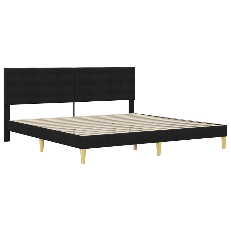 Cadre de lit avec matelas Noir 180 x 200 cm tissu - 4