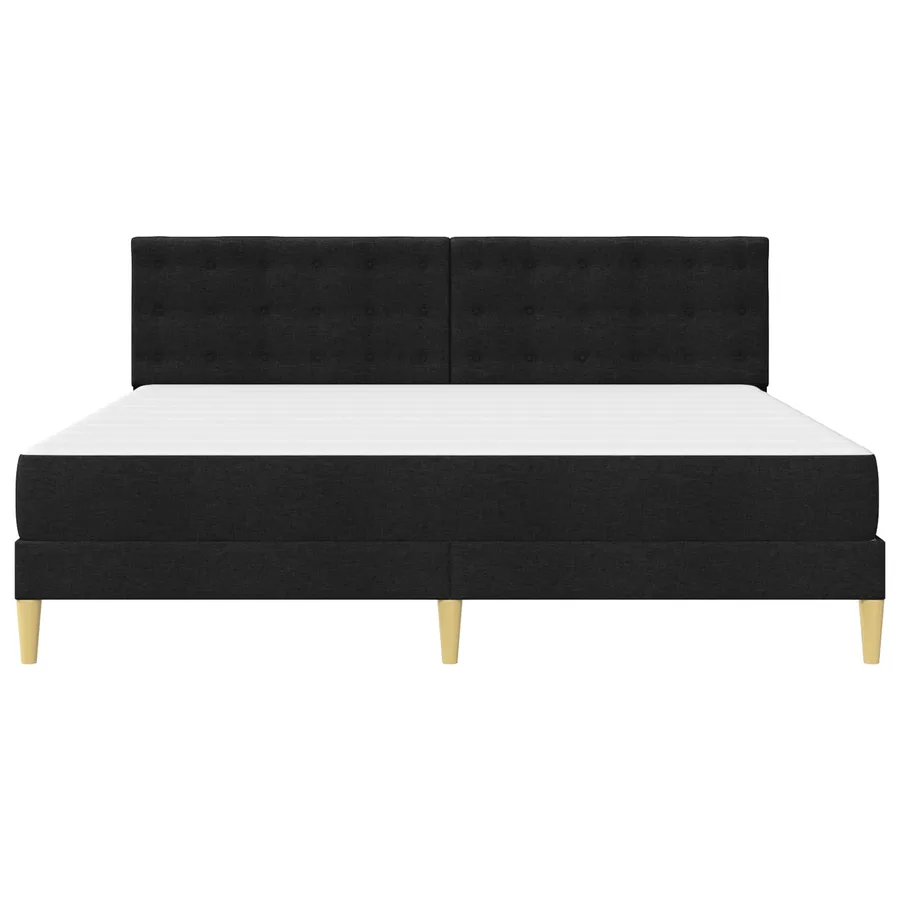 Cadre de lit avec matelas Noir 180 x 200 cm tissu - 6