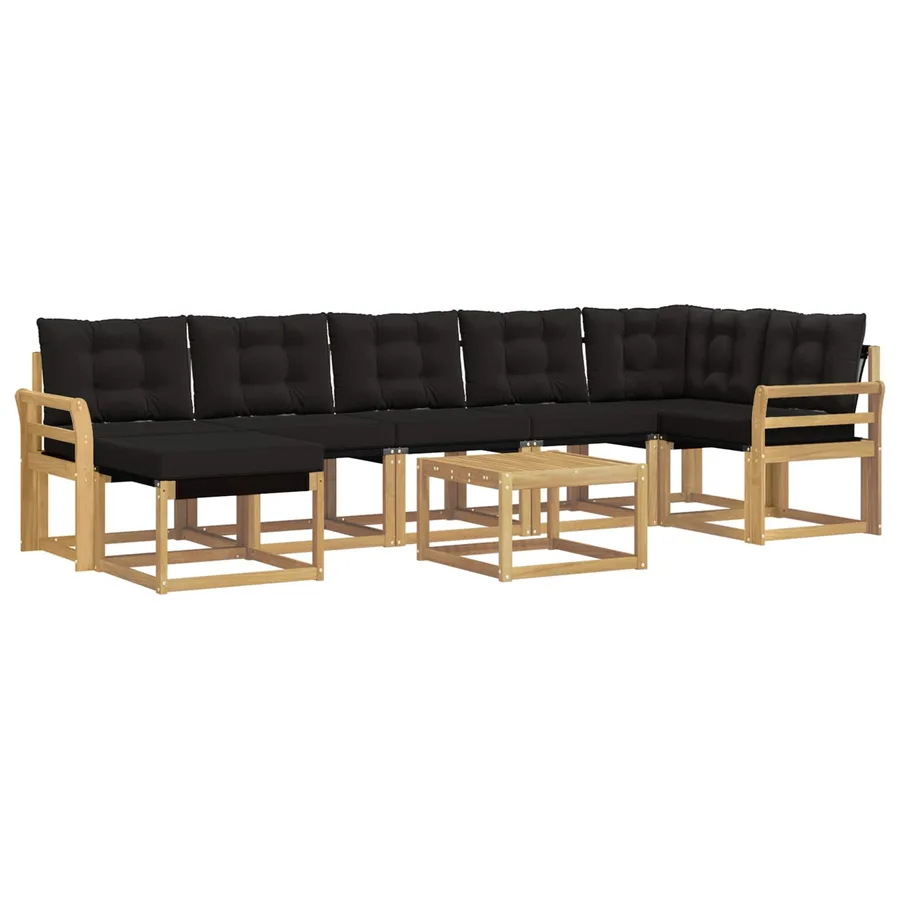 Ensemble de canapés d'extérieur 8 pcs Blanc et noir - 2
