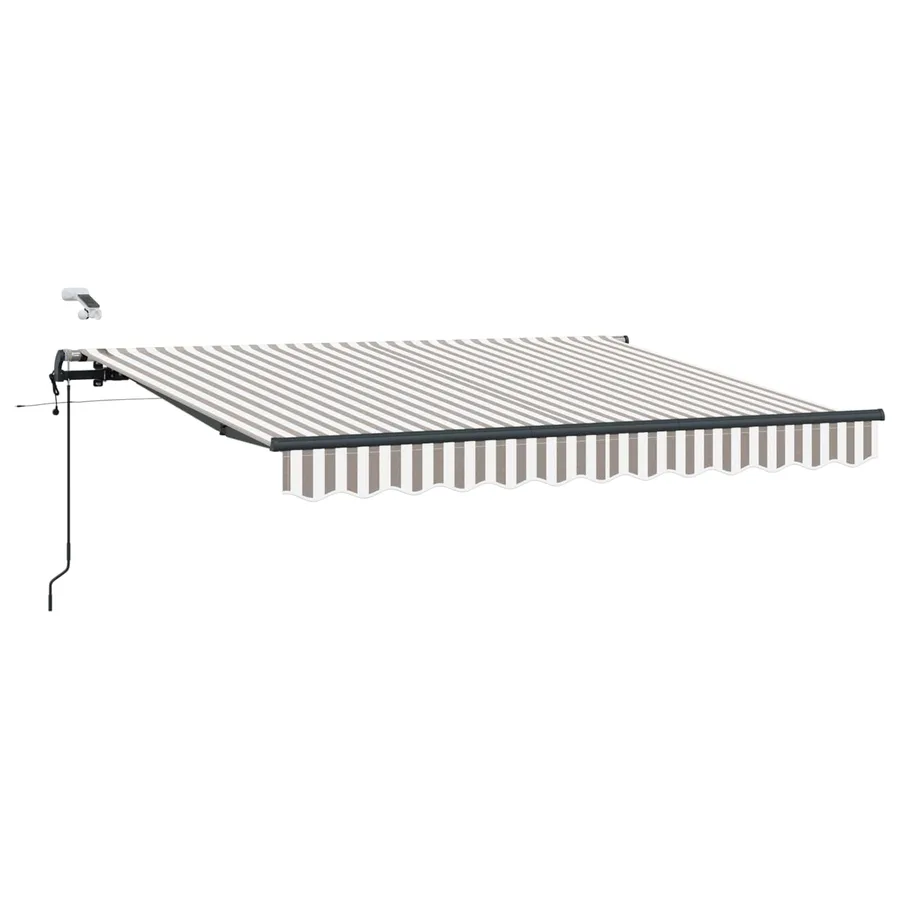Auvent rétractable Gris clair et blanc 600 × 300 cm Polyester - 2
