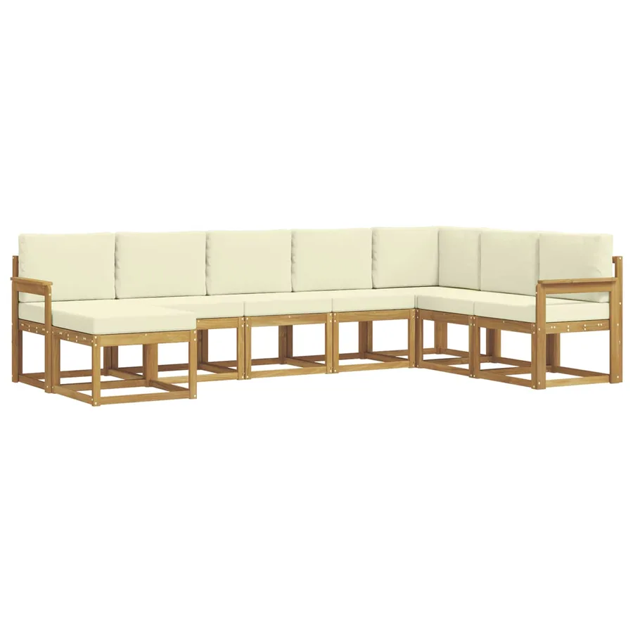 Ensemble de canapés d'extérieur 8 pcs Blanc et crème - 2