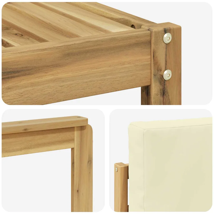 Ensemble de canapés d'extérieur 8 pcs Blanc et crème Polyester - 7