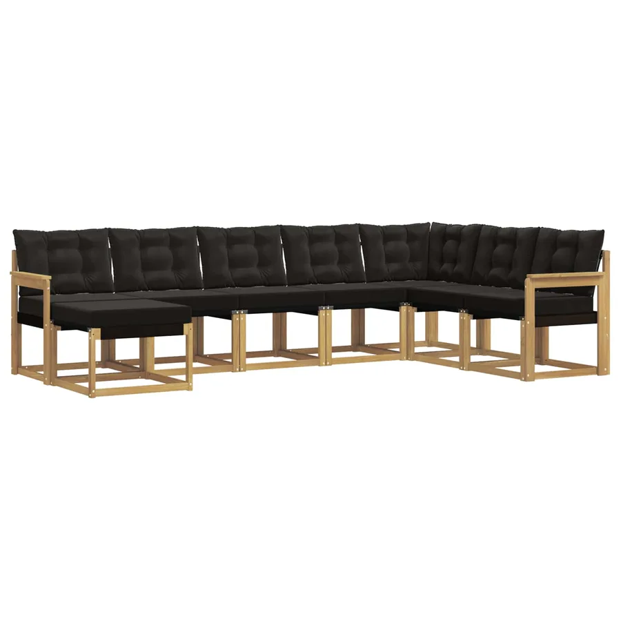 Ensemble de canapés d'extérieur 8 pcs Blanc et noir - 2