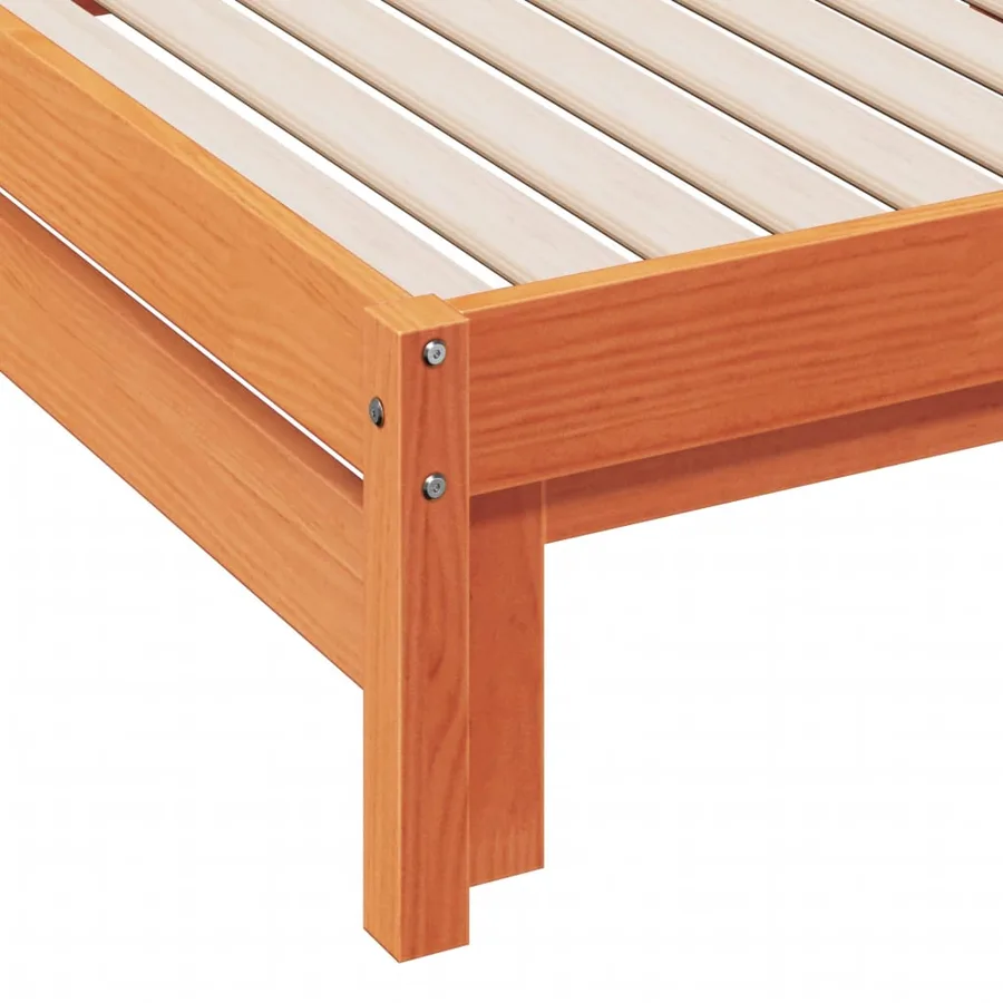 Lit de jour et lit gigogne sans matelas cire marron 90x190 cm - 10