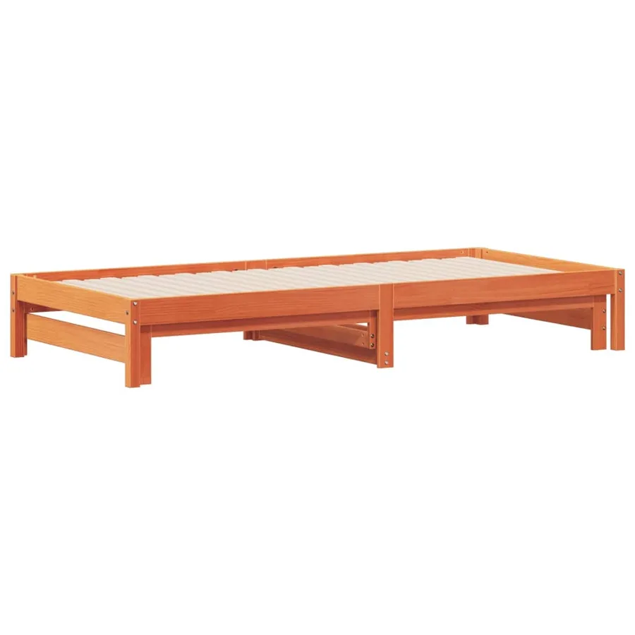 Lit de jour et lit gigogne sans matelas cire marron 90x190 cm - 3