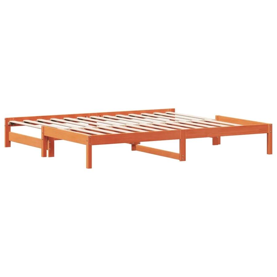 Lit de jour et lit gigogne sans matelas cire marron 90x190 cm - 6