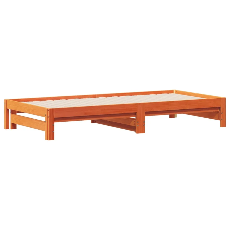 Lit de jour et lit gigogne sans matelas cire marron 90x190 cm - 9