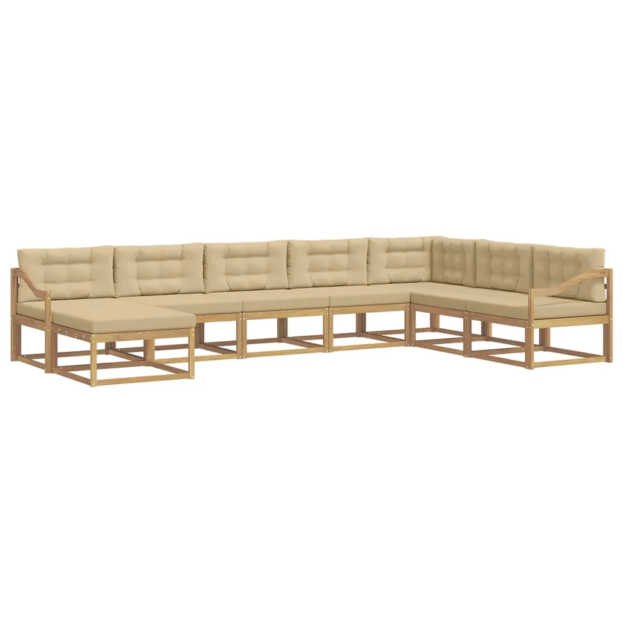Ensemble de canapés d'extérieur 8 pcs Blanc et Beige - 2