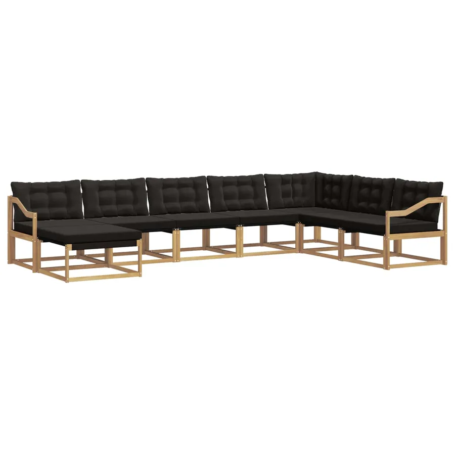 Ensemble de canapés d'extérieur 8 pcs Blanc et noir - 2