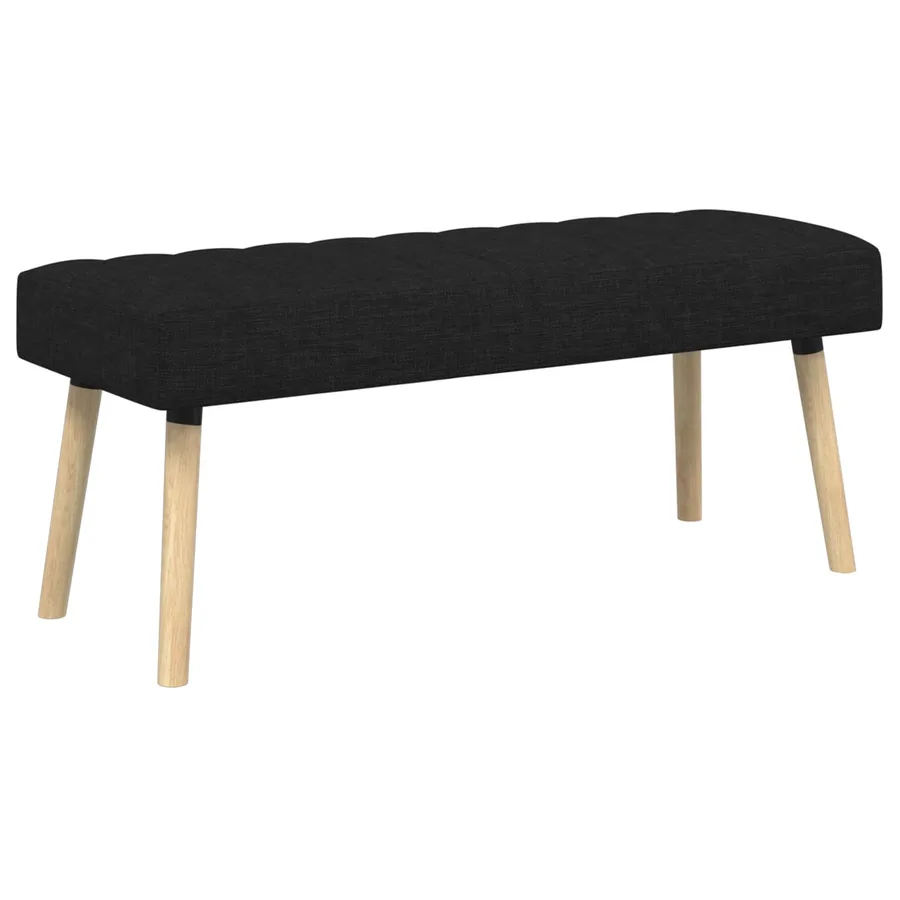 Banc capitonné canal Noir 110 x 40 x 46 cm Tissu - 2